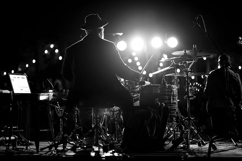 Drummer playing music
